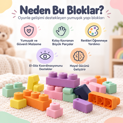Larone MiniBlocks – 24 Parça Yumuşak Yapı Blokları